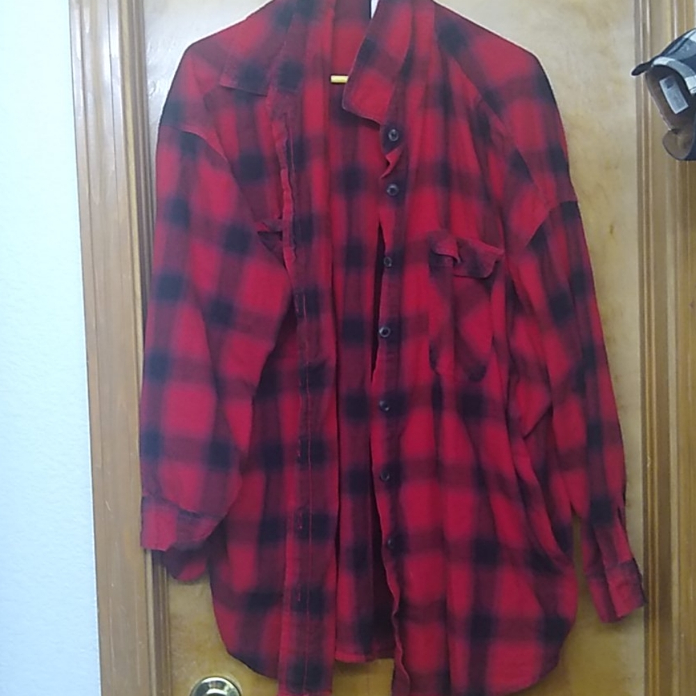 Oversized plaid shirt